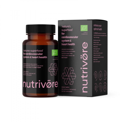 Nutrivore Orgánová výživa  „Nature’s superfood“ pro podporu srdce“ bio 180 kapslí min. trv. 3/25