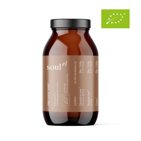Soulel Dirt Bio powder, coffee alternative with chaga and ginseng