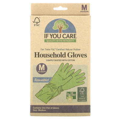 Latexové rukavice na úklid If you care vel. M - FSC latex  | Wereco