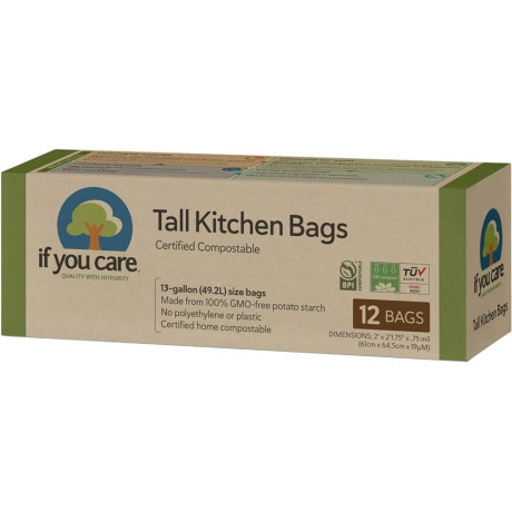 If you care Compostable kitchen waste bags 49.2 litres 12 pcs